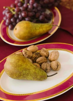 Bouchara PLAT DE PRÉSENTATION EN PORCELAINE ESPRIT VÉNITIEN ROSE FUCHSIA