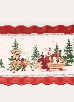 Best Bouchara PLAT RECTANGULAIRE FÉÉRIE DE NOËL ROUGE