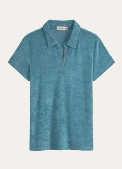 Best Bouchara POLO EN MAILLE ÉPONGE TURQUOISE