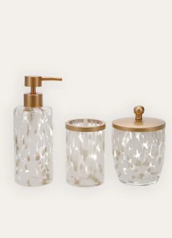 Outlet Bouchara PORTE-BROSSE À DENTS MODERNE EFFET TACHETÉ BLANC/DORE