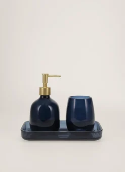 New Bouchara PORTE-BROSSE À DENTS TRANSPARENT UNI ESTHER BLEU