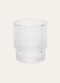 Outlet Bouchara PORTE-BROSSES À DENTS EN VERRE STRIÉ TRANSPARENT