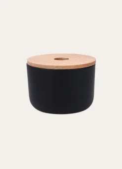 New Bouchara POT DE SALLE DE BAIN MAT ET EN BOIS Noir