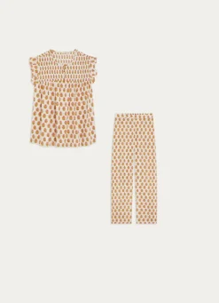New Bouchara PYJAMA EN COTON IMPRIMÉ FLEURS INDIENNES FARAH MULTICOLORE