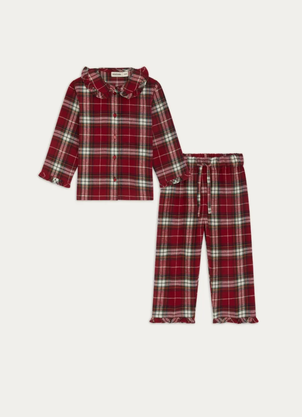 Discount Bouchara PYJAMA FILLE EN FLANELLE À CARREAUX SANTA MULTICOLORE