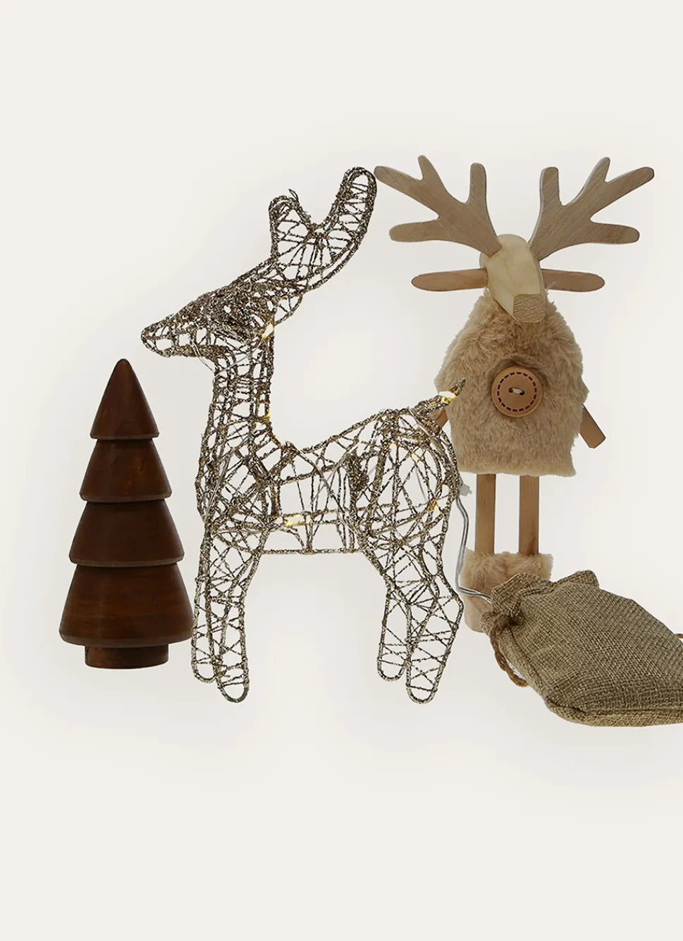 Best Bouchara RENNE À POSER EN BOIS ET FAUSSE FOURRURE BEIGE