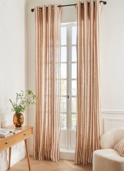 New Bouchara RIDEAU À LARGES RAYURES SUR FOND TEXTURÉ JUMBO CARAMEL