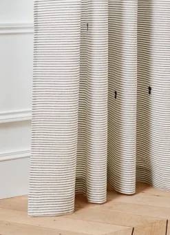 Discount Bouchara RIDEAU À RAYURES ET BRODERIES FLORALES JAHAZI BLANC CASSÉ