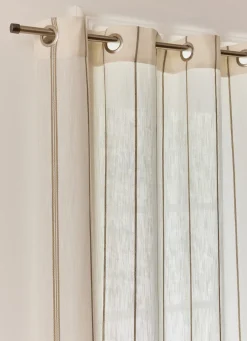 Bouchara RIDEAU EN COTON LÉGER TAMISANT À RAYURES NATUREL