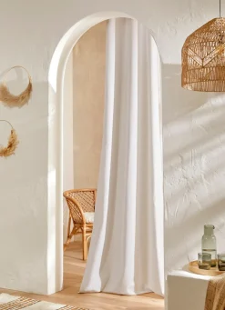 Best Bouchara RIDEAU EN COTON ÉPAIS UNI BLANC