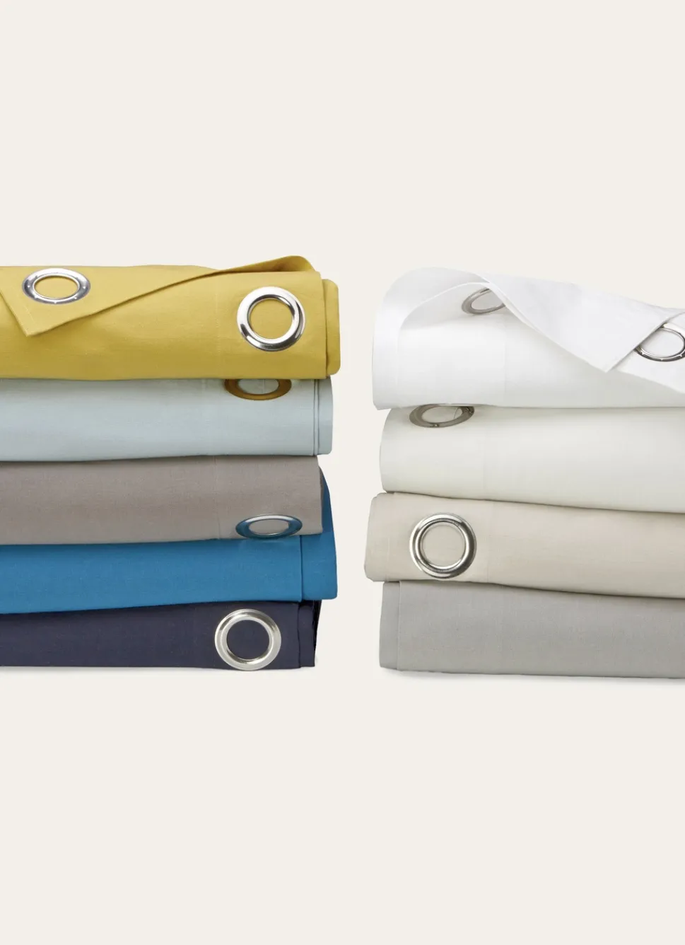 Outlet Bouchara RIDEAU EN COTON ÉPAIS UNI BEIGE