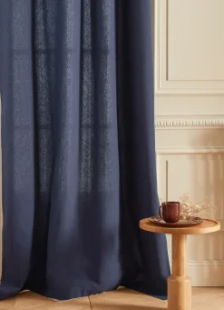 Outlet Bouchara RIDEAU EN COTON ÉPAIS UNI INDIGO