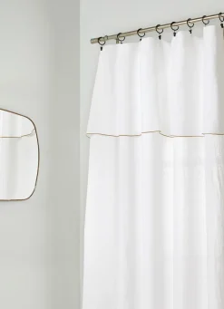 New Bouchara RIDEAU EN LIN LAVÉ BOURDON BLANC