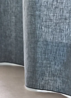 Sale Bouchara RIDEAU EN LIN LAVÉ BOURDON BLEU