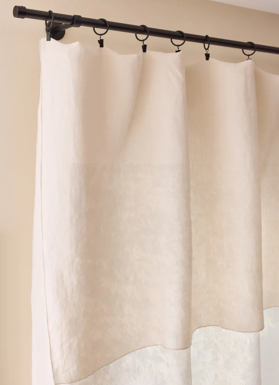 Discount Bouchara RIDEAU EN LIN LAVÉ BOURDON IVOIRE