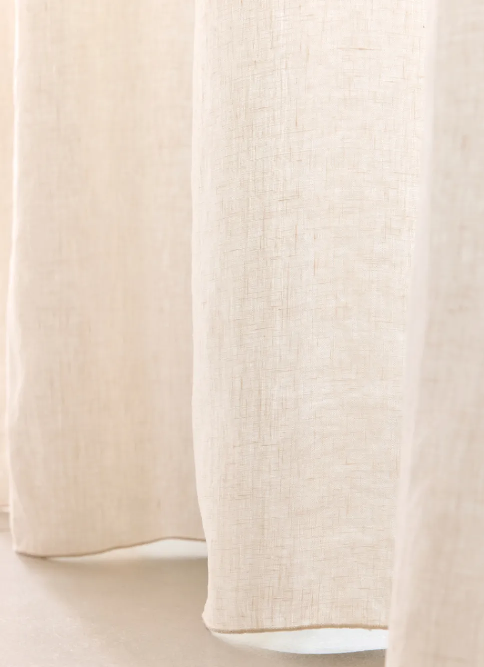 Discount Bouchara RIDEAU EN LIN LAVÉ BOURDON IVOIRE