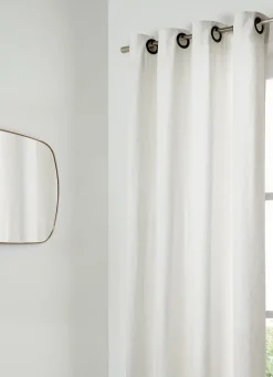 Discount Bouchara RIDEAU EN LIN LAVÉ DOUBLÉ EN COTON BLANC