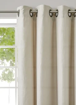 Sale Bouchara RIDEAU EN LIN LAVÉ DOUBLÉ EN COTON SABLE