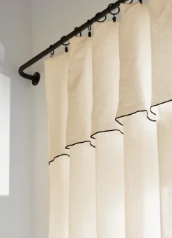 Outlet Bouchara RIDEAU EN LIN LAVÉ ET BOURDON NATUREL