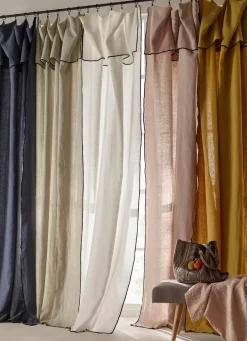 Outlet Bouchara RIDEAU EN LIN LAVÉ ET BOURDON NATUREL