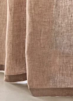 Online Bouchara RIDEAU EN LIN LAVÉ UNI CAFÉ AU LAIT