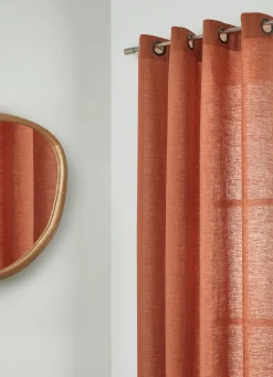 Outlet Bouchara RIDEAU EN LIN LAVÉ UNI TERRA COTTA