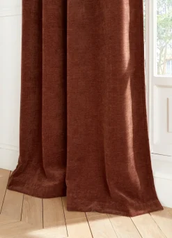 New Bouchara RIDEAU EN VELOURS CHENILLE UNI AUBURN