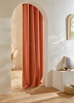 Hot Bouchara RIDEAU EN VELOURS CHENILLE UNI TERRACOTTA