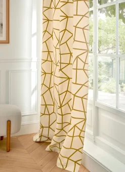 Clearance Bouchara RIDEAU EN VELOURS DE COTON LIGNES GÉOMÉTRIQUES BRONZE