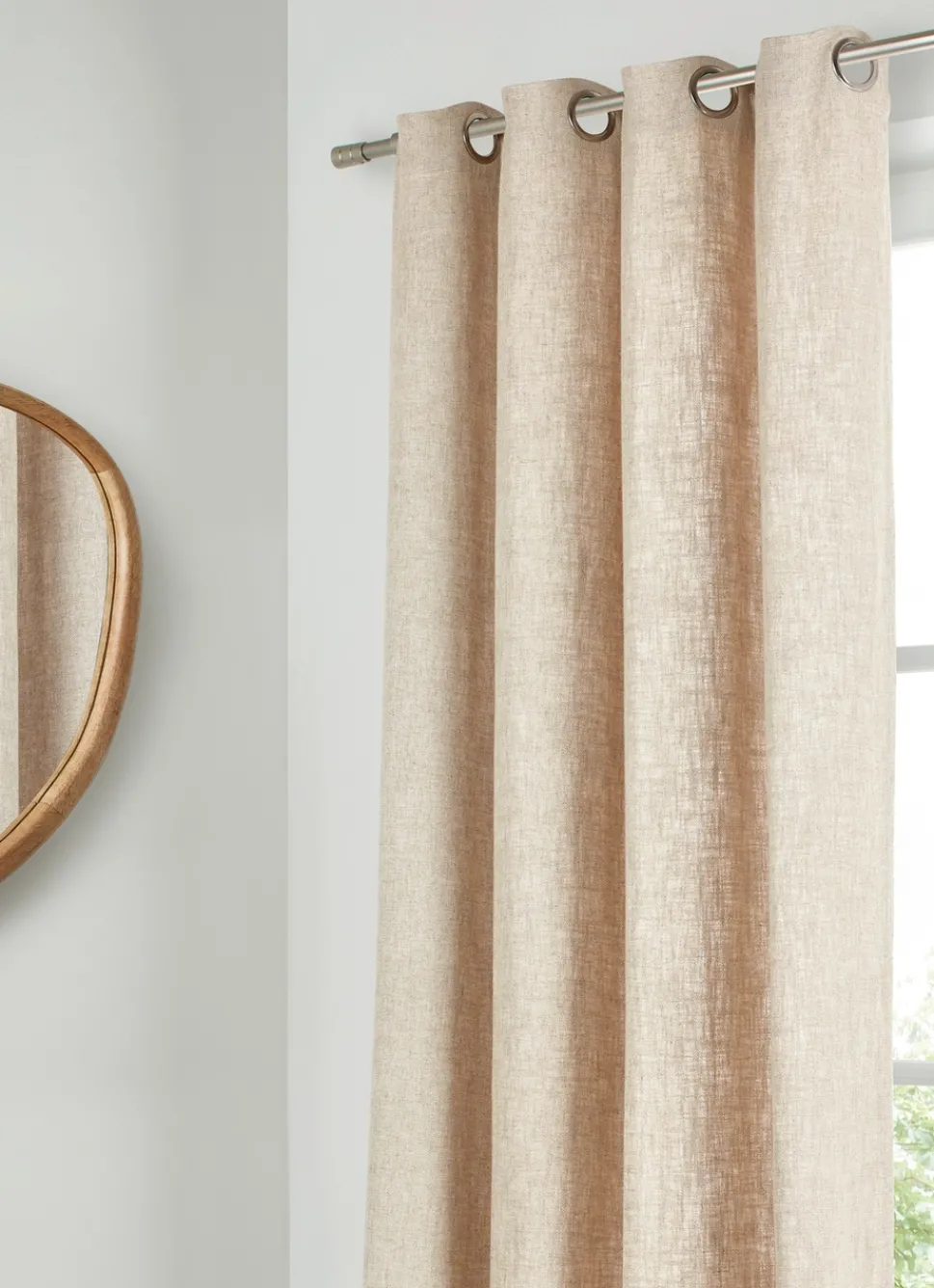 Bouchara RIDEAU EN VISCOSE ET LIN TISSAGE FLAMMÉ ECRU