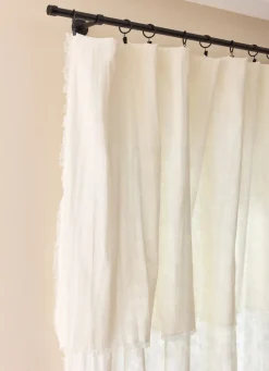 Clearance Bouchara RIDEAU FLUIDE TEXTURÉ EN COTON ET LIN ECRU