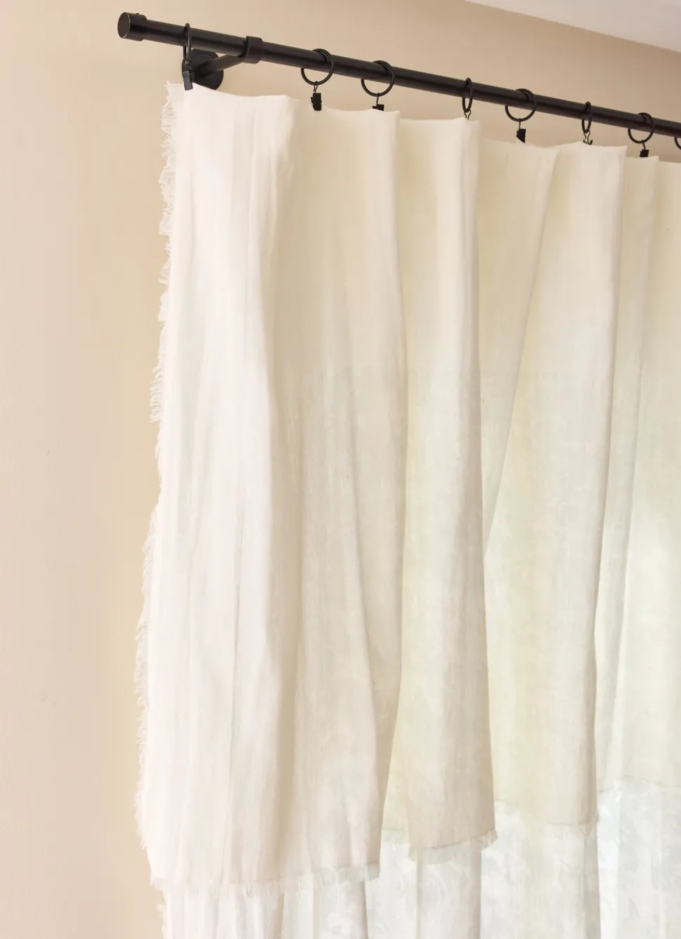 Clearance Bouchara RIDEAU FLUIDE TEXTURÉ EN COTON ET LIN ECRU