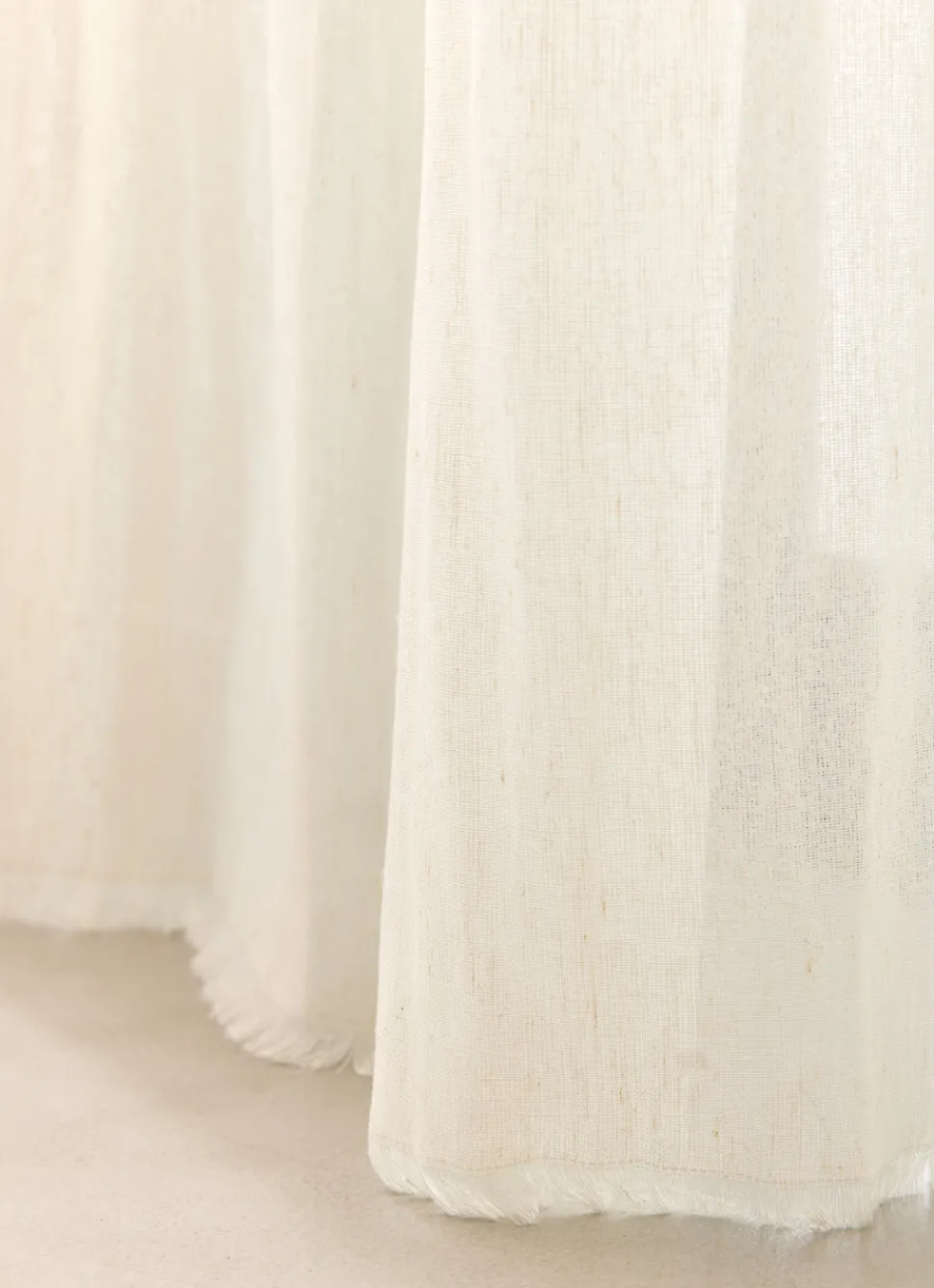 Clearance Bouchara RIDEAU FLUIDE TEXTURÉ EN COTON ET LIN ECRU