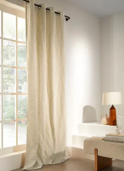 Sale Bouchara RIDEAU JACQUARD À MOTIF VÉGÉTAL BEIGE