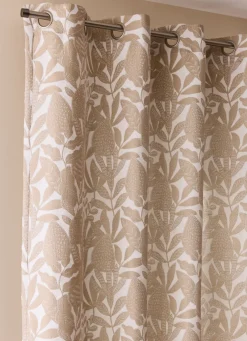 Best Bouchara RIDEAU JACQUARD AVEC MOTIF VÉGÉTAL CONTRASTÉ NATUREL
