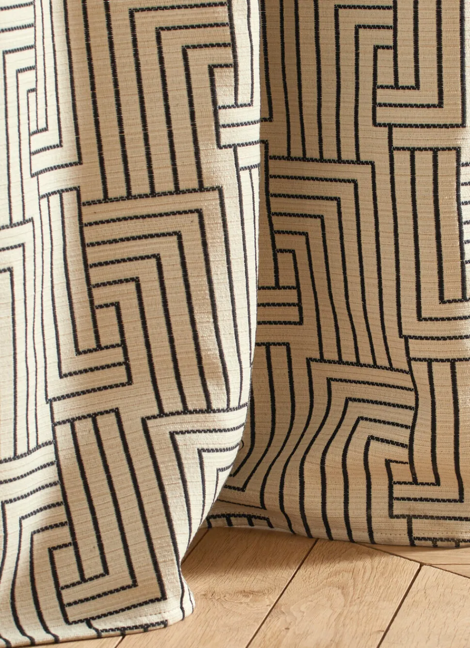 Online Bouchara RIDEAU JACQUARD BICOLORE ÉCRU/NOIR