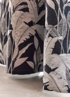 Sale Bouchara RIDEAU JACQUARD CHENILLE AVEC MOTIFS VÉGÉTAUX MARINE