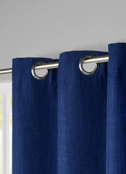 Discount Bouchara RIDEAU OBSCURCISSANT EFFET TRAMÉ UNI MARINE