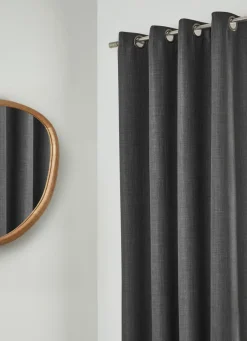 New Bouchara RIDEAU OBSCURCISSANT EFFET TRAMÉ UNI ANTHRACITE