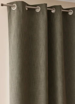 New Bouchara RIDEAU OCCULTANT ASPECT NATUREL AVEC LIN KAKI