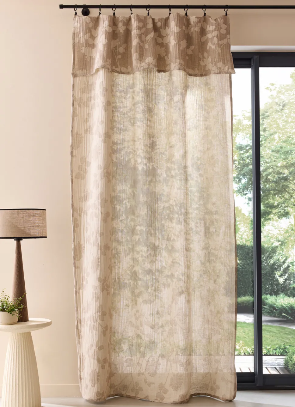 Hot Bouchara RIDEAU RÉVERSIBLE EN COTON JACQUARD VÉGÉTAL NATUREL