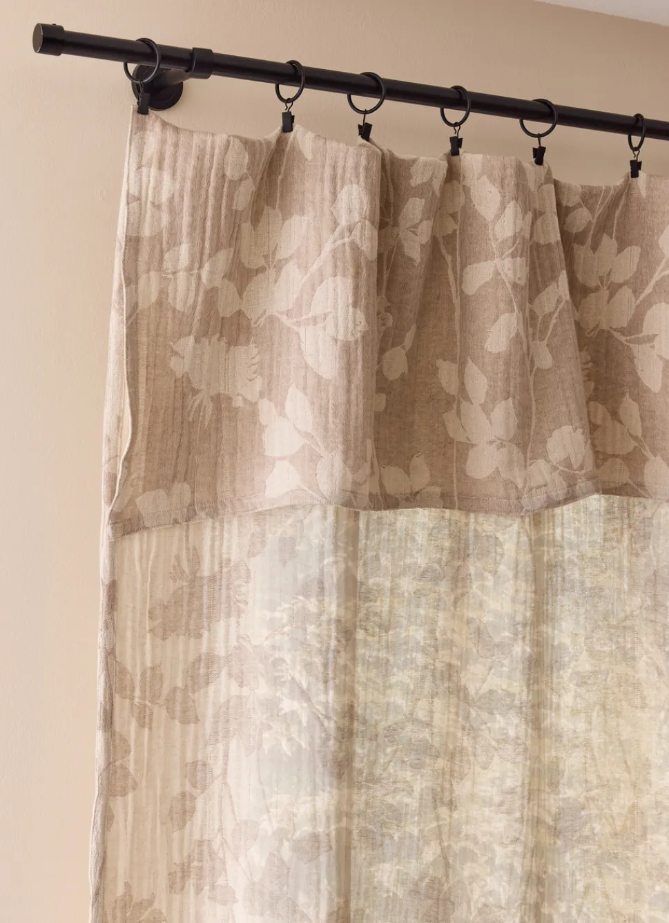 Hot Bouchara RIDEAU RÉVERSIBLE EN COTON JACQUARD VÉGÉTAL NATUREL