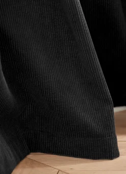 Best Bouchara RIDEAU TAMISANT UNI EN VELOURS CÔTELÉ Noir