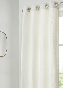 Best Bouchara RIDEAU TEXTURÉ À BOUCLETTES GRANDE HAUTEUR 300CM BLANC