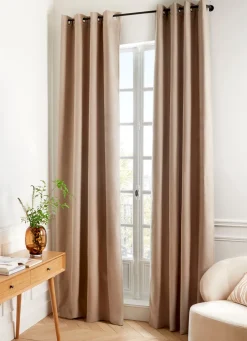 Bouchara RIDEAU THERMIQUE UNI EFFET VELOURS MAT TAUPE