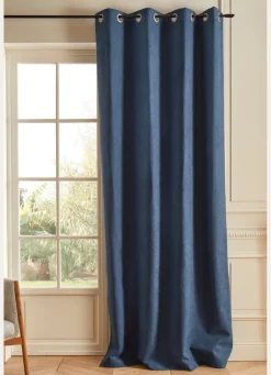Hot Bouchara RIDEAU THERMIQUE UNI EFFET VELOURS MAT BLEU