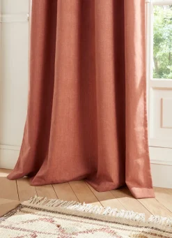 Discount Bouchara RIDEAU UNI AVEC EFFET GRATTÉ ROSE TERRACOTTA
