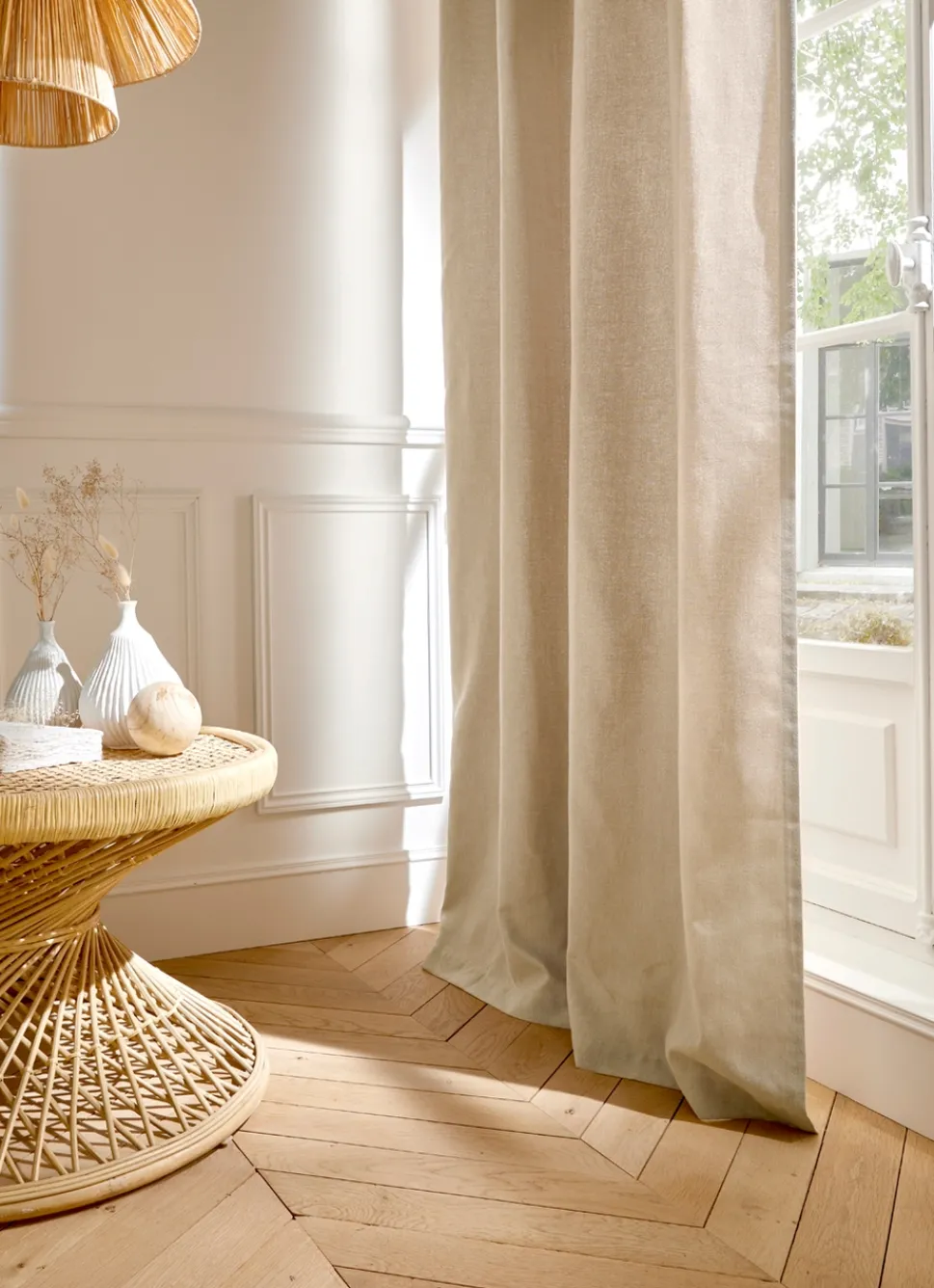 Hot Bouchara RIDEAU UNI AVEC EFFET GRATTÉ LIN