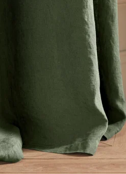 Hot Bouchara RIDEAU UNI EN LIN LAVÉ OLIVE