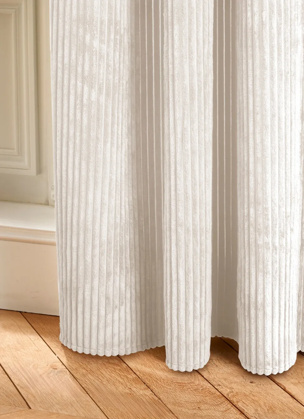 Bouchara RIDEAU UNI EN VELOURS CÔTELÉ TERRY BEIGE